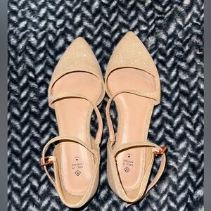 Call It Spring Gold Glitter Flats